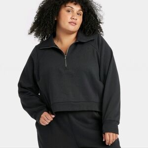 NWOT Fleece half zip pullover XXL BLACK